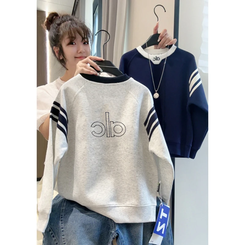 潮流童装卫衣长袖秋季韩版宽松中大童休闲圆领字母上衣刺绣家居