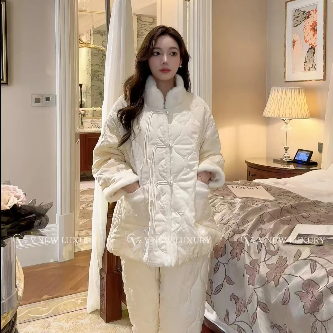 丝奢一炉暖意2024新款高端家居服套装可外穿