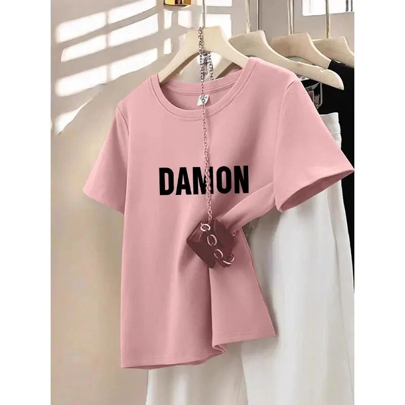 磨毛加厚短袖t恤女春夏秋季新款时尚百搭设计感上衣加厚款打底衫