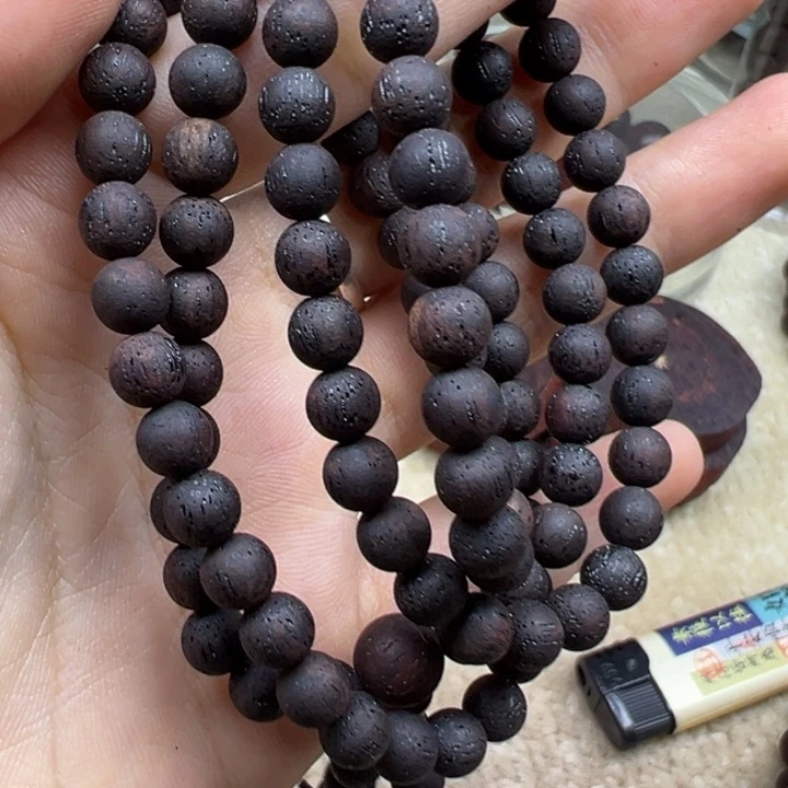 藤类缅甸小叶降真香0.6/108颗黑油结晶