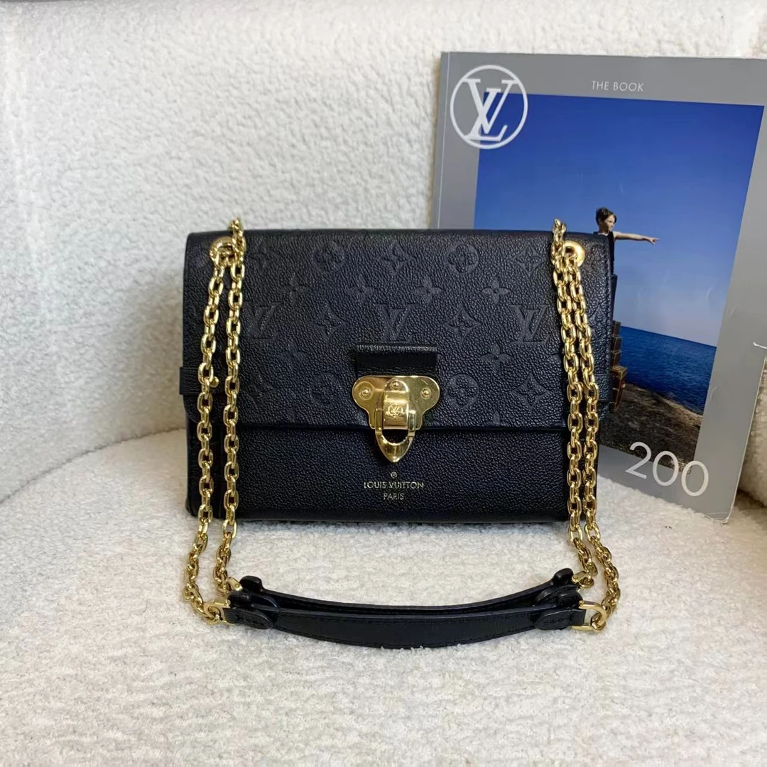 99新 LouisVuitton/路易威登 壹臻/黑金压纹vavin包小号 12072748