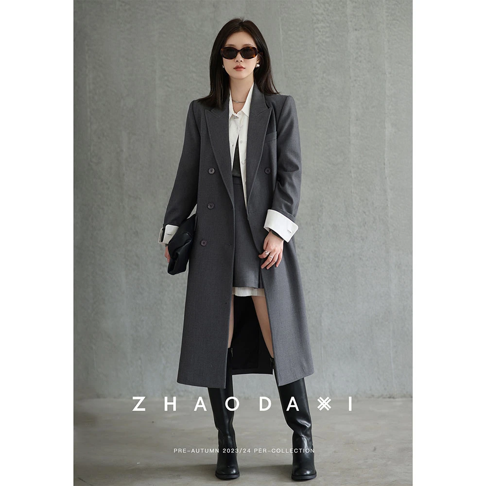 【赵大喜】现货！名利场西装外套｜早春款 复古长款西装外套女