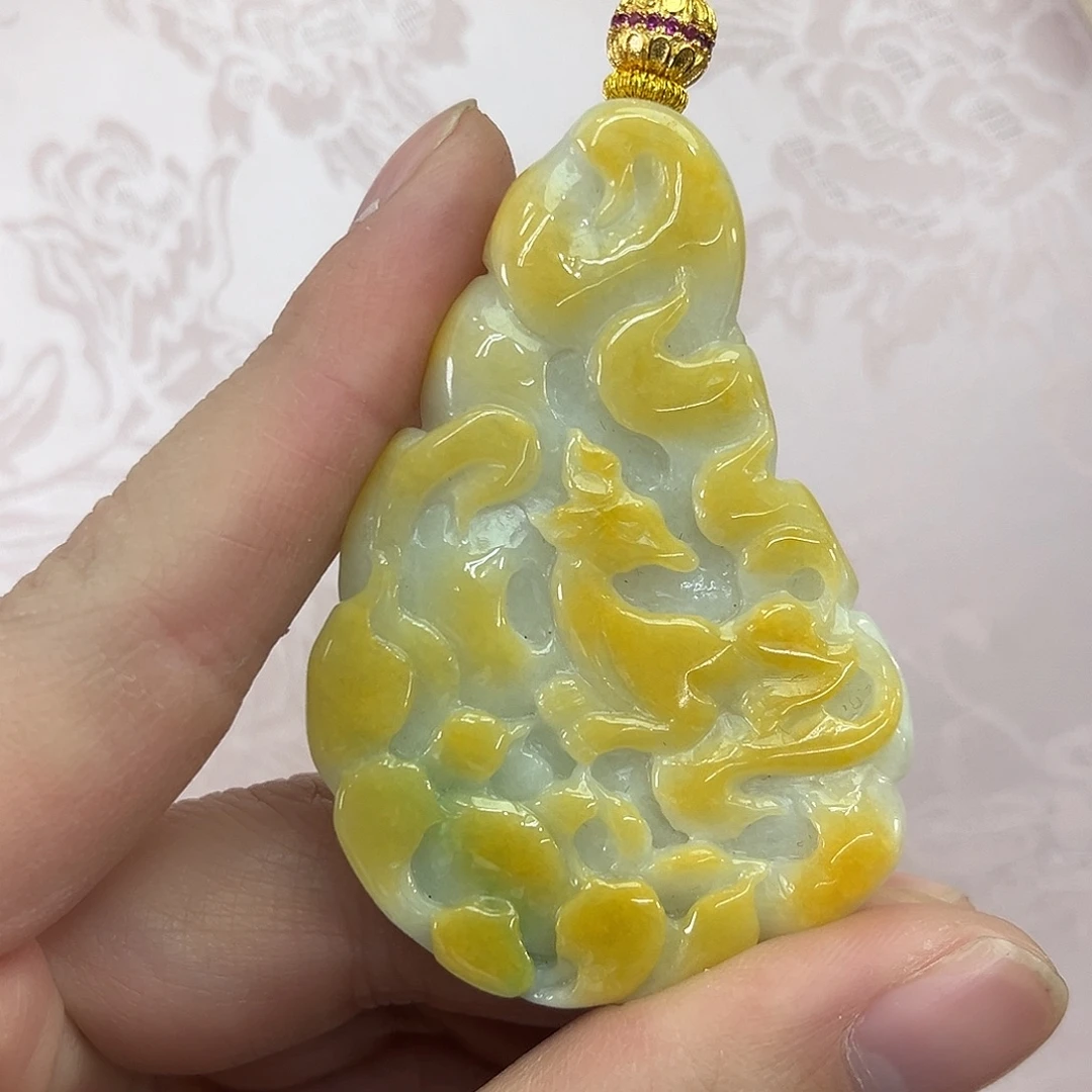 翡翠合金吊坠(赠链)国风