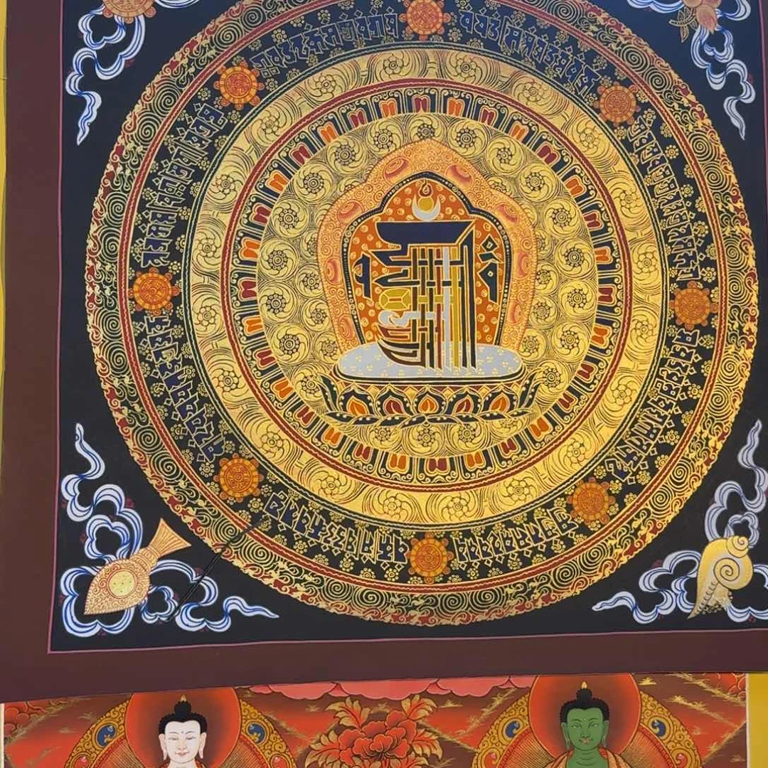 卷轴画十相自在50*50纯手绘