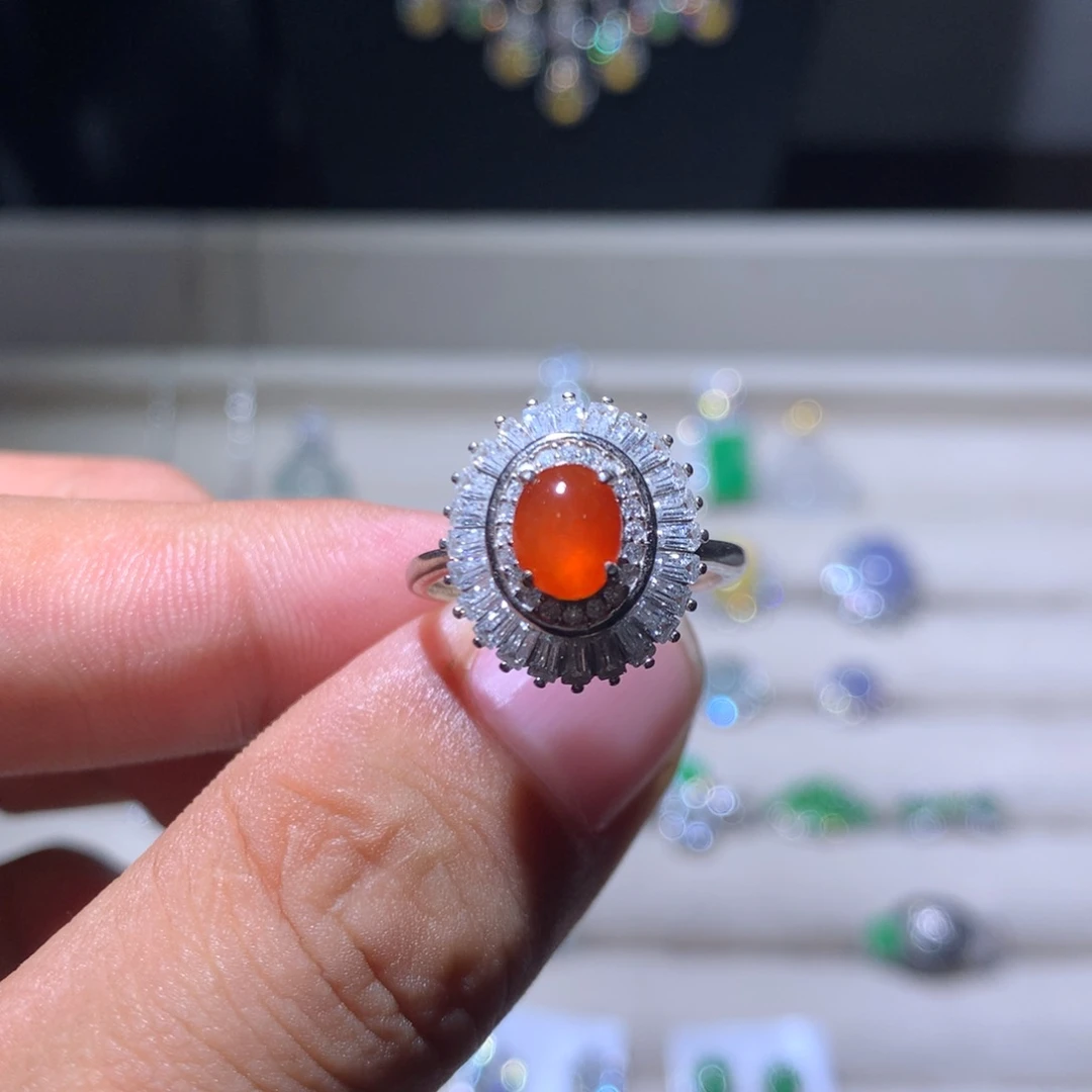 银S925镶嵌翡翠耳饰67