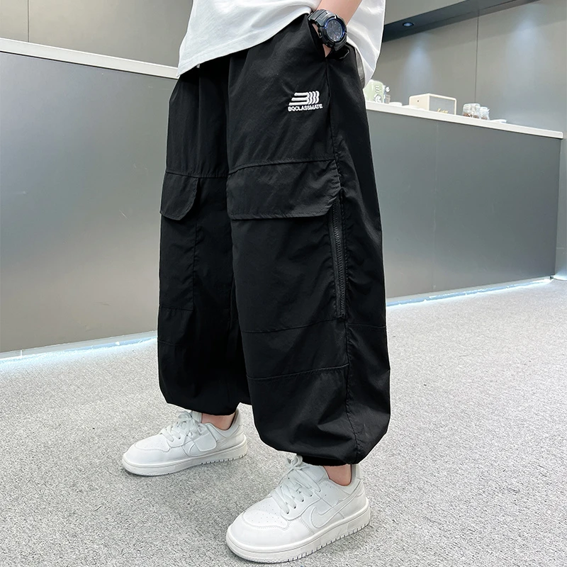 【欢欢优选】2025春夏季男童休闲防蚊裤冰感薄款休闲长裤6085