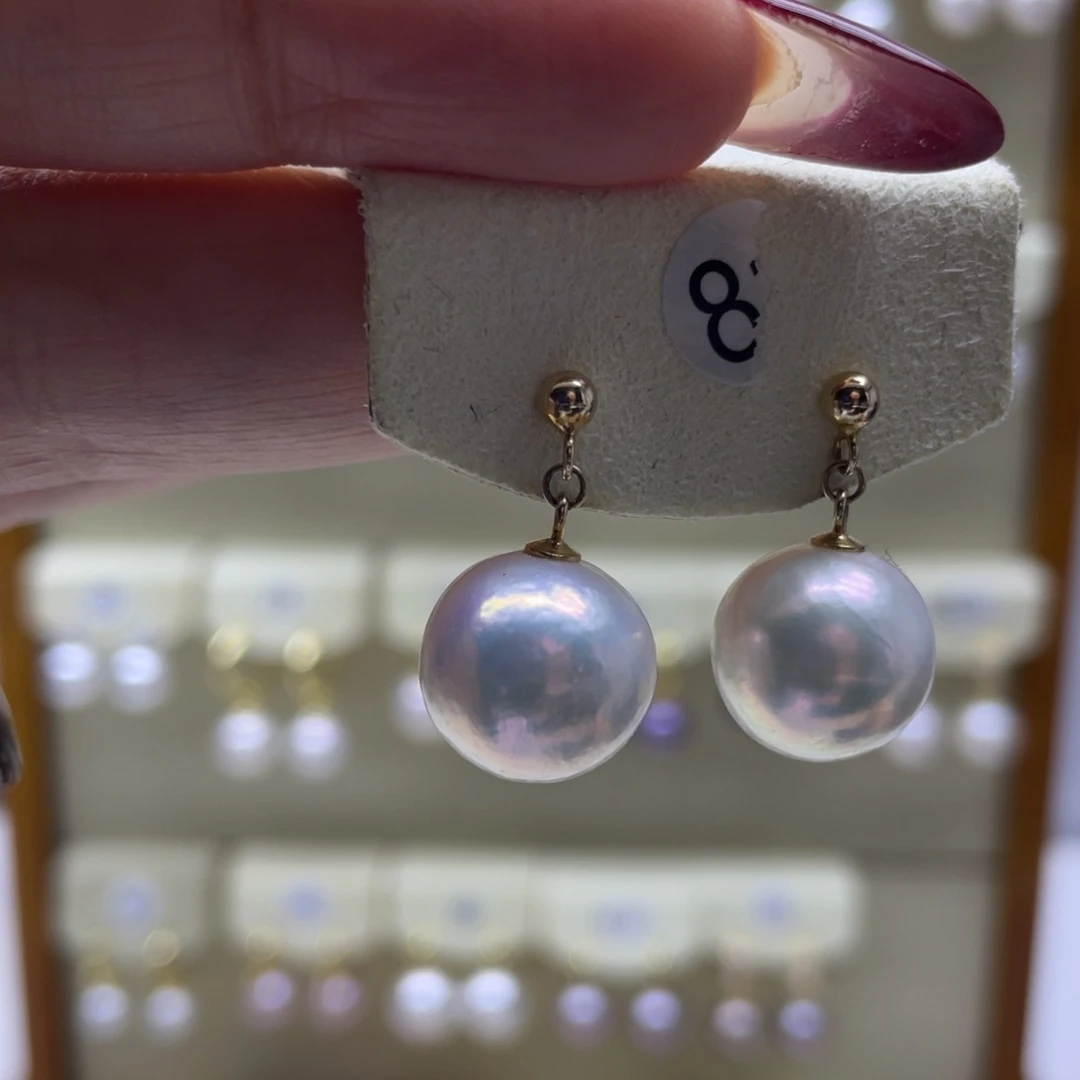 淡水珍珠耳饰银S925镶嵌