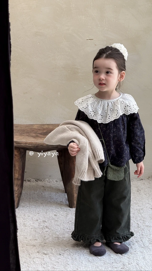 【YIYAYA】25秋～女童花瓣领碎花衬衫81126