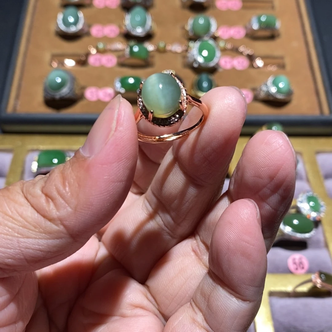 和田玉（碧玉）戒指未镶嵌