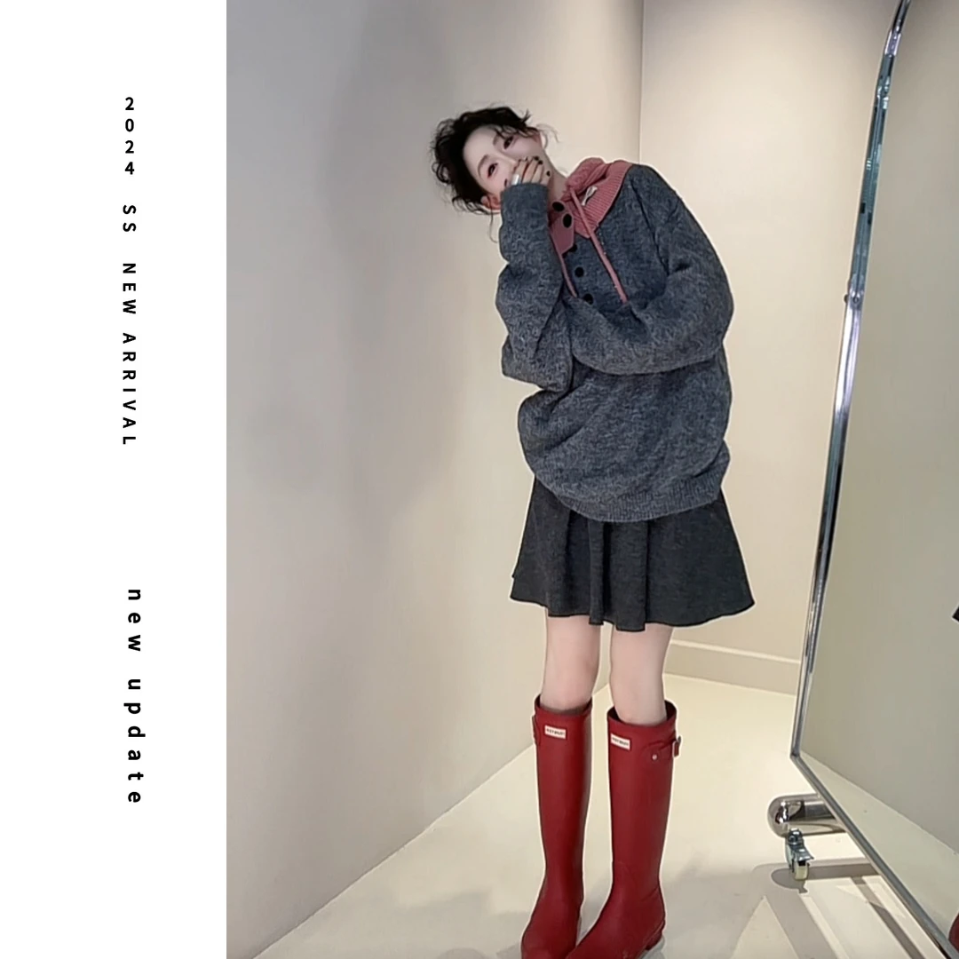 现货【颖子定制】泡泡岛屿~松紧腰花苞蓬蓬半身裙秋冬显瘦短裙 6558