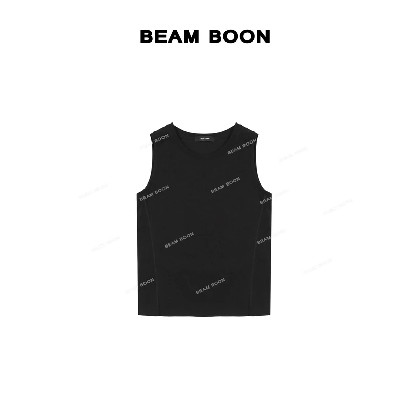 Beam Boon【叶瓣背心】重磅莱赛尔索罗娜柔弹立裁拼接无袖背心