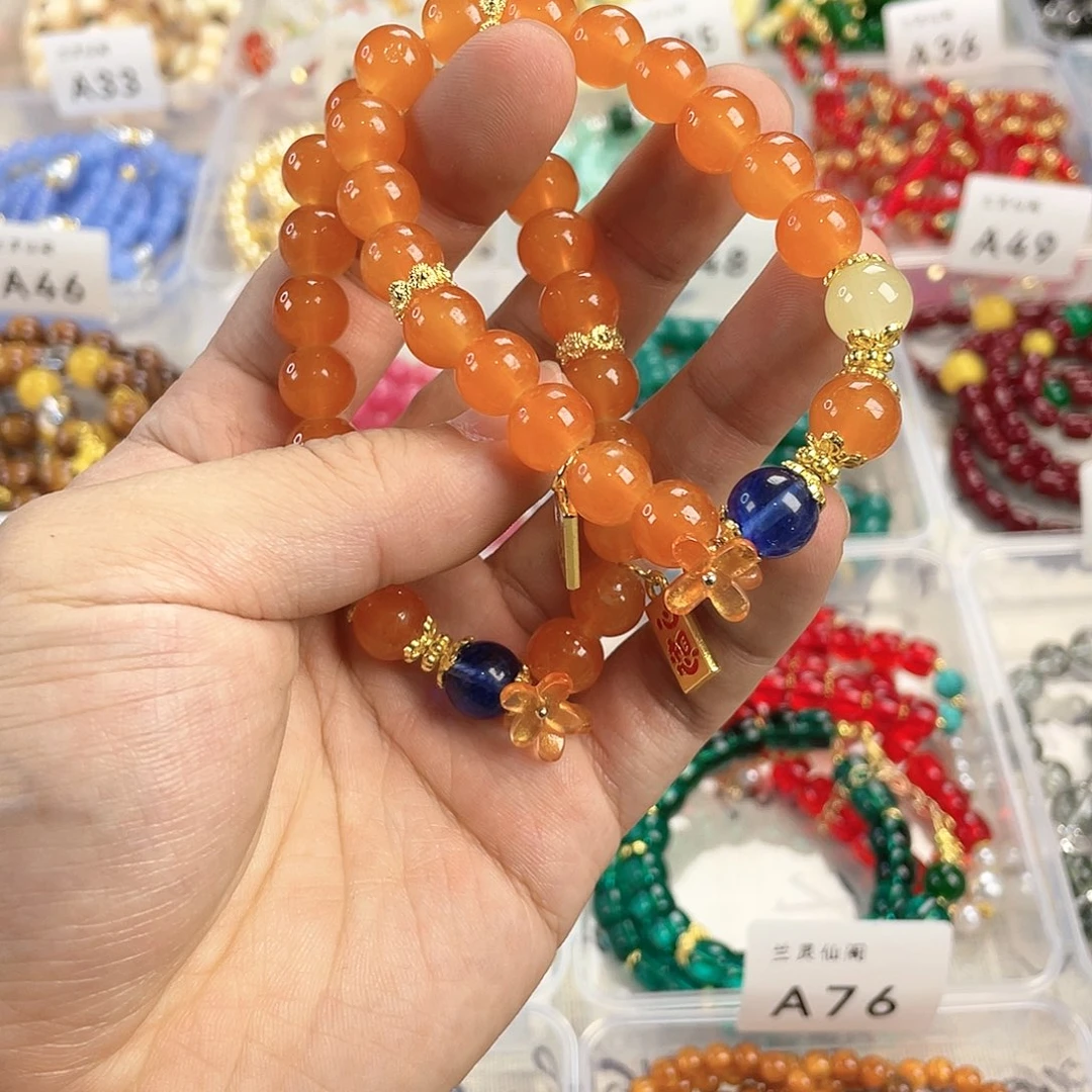 檀香木手串银S925镀金镶嵌