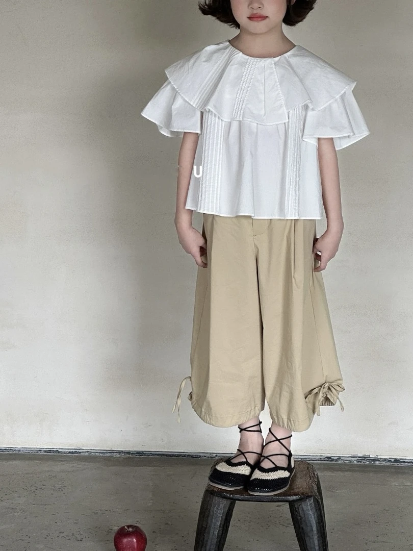 女童夏季阔腿休闲九分裤套装