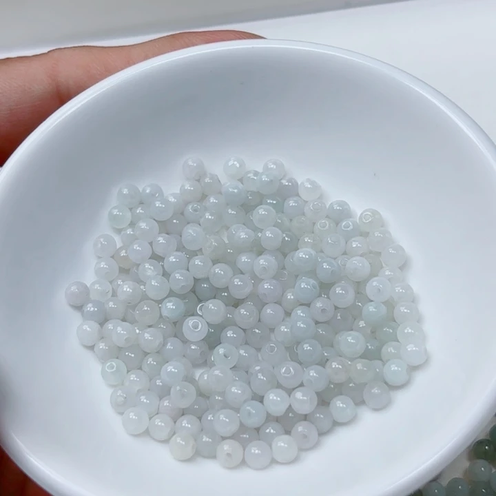 未镶嵌手链翡翠散珠200+10颗卡4很小有纹裂