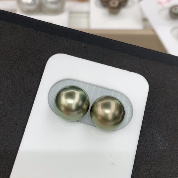 海水珍珠裸珠大溪地11-12正圆无瑕婴儿肌