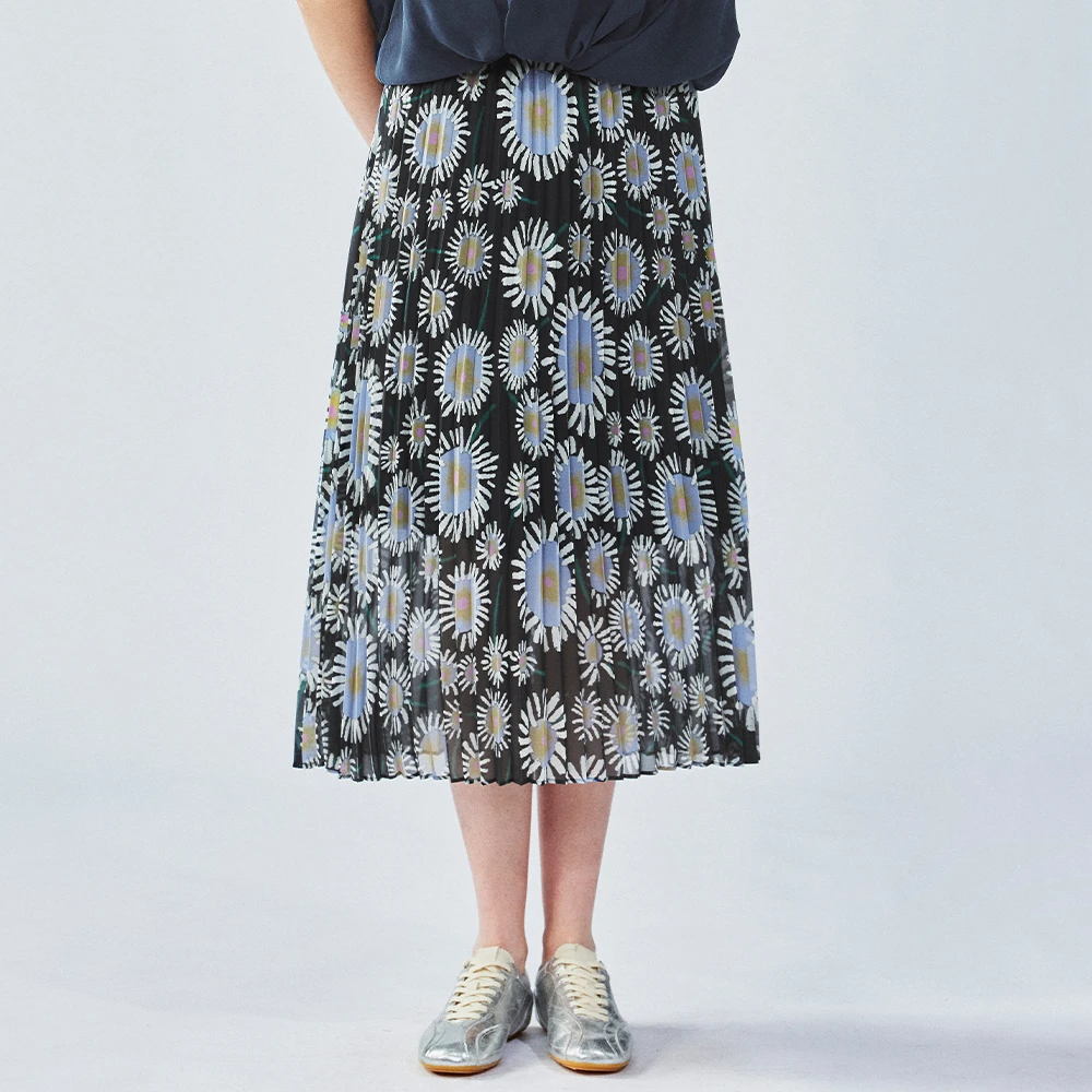 UOOYAA/乌丫2025夏新款「自由的花」蒲公英压褶半裙UY25274Q134218