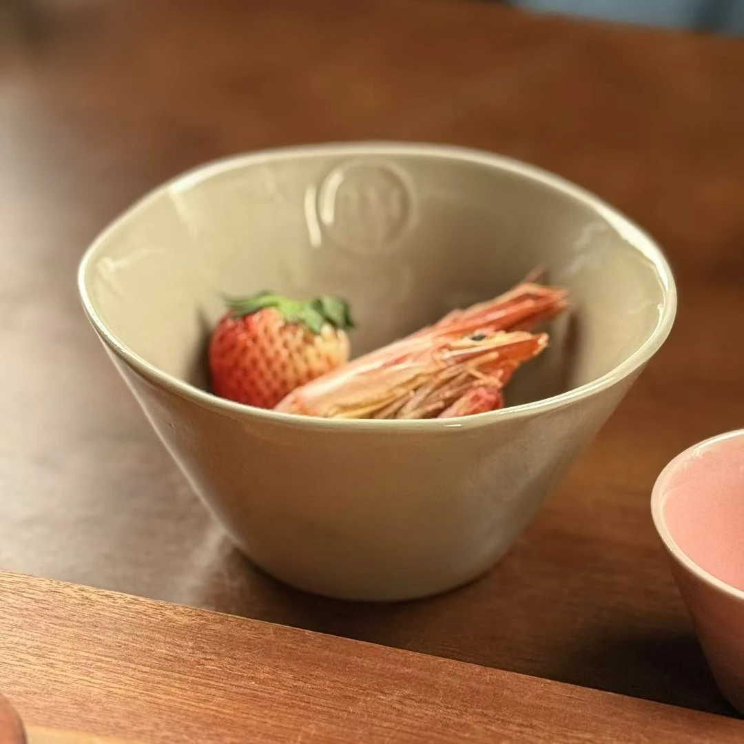 w224 异形陶瓷面碗6.5英寸沙拉碗汤碗 微瑕