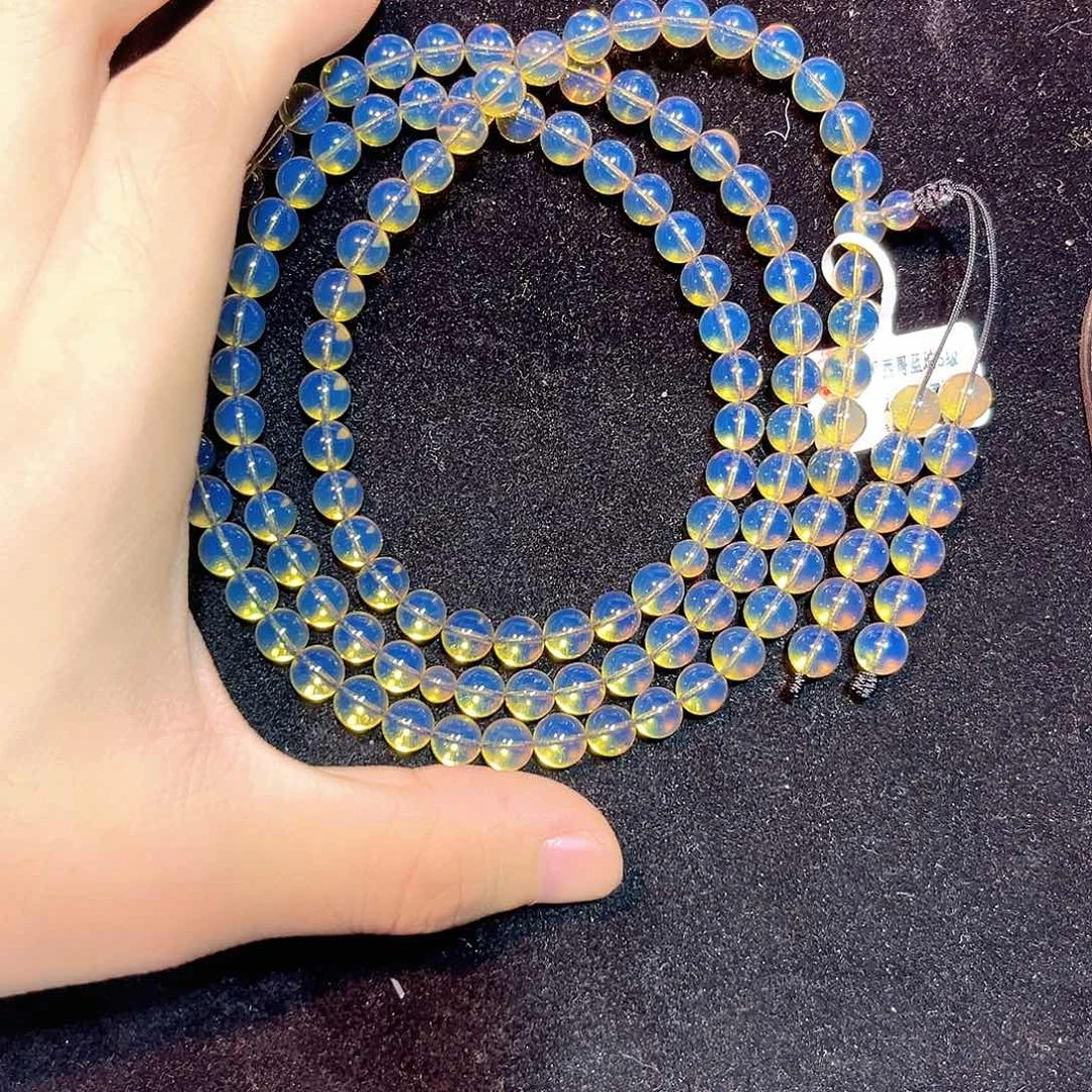 蓝珀未镶嵌珠宝奇石7mm108