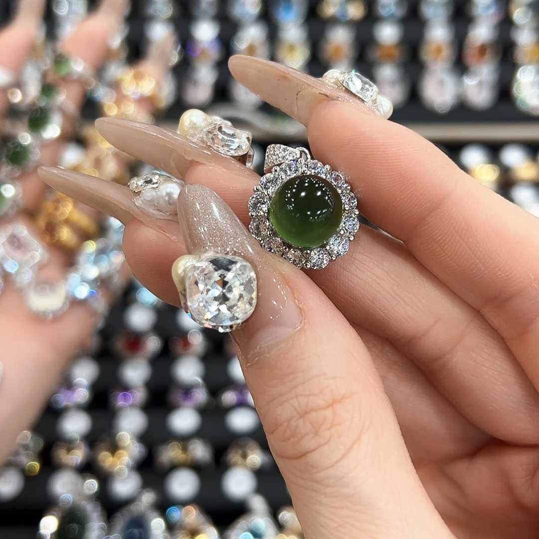 水晶金色拖不保色介意慎拍银托不掉色银S925镶嵌小***猫