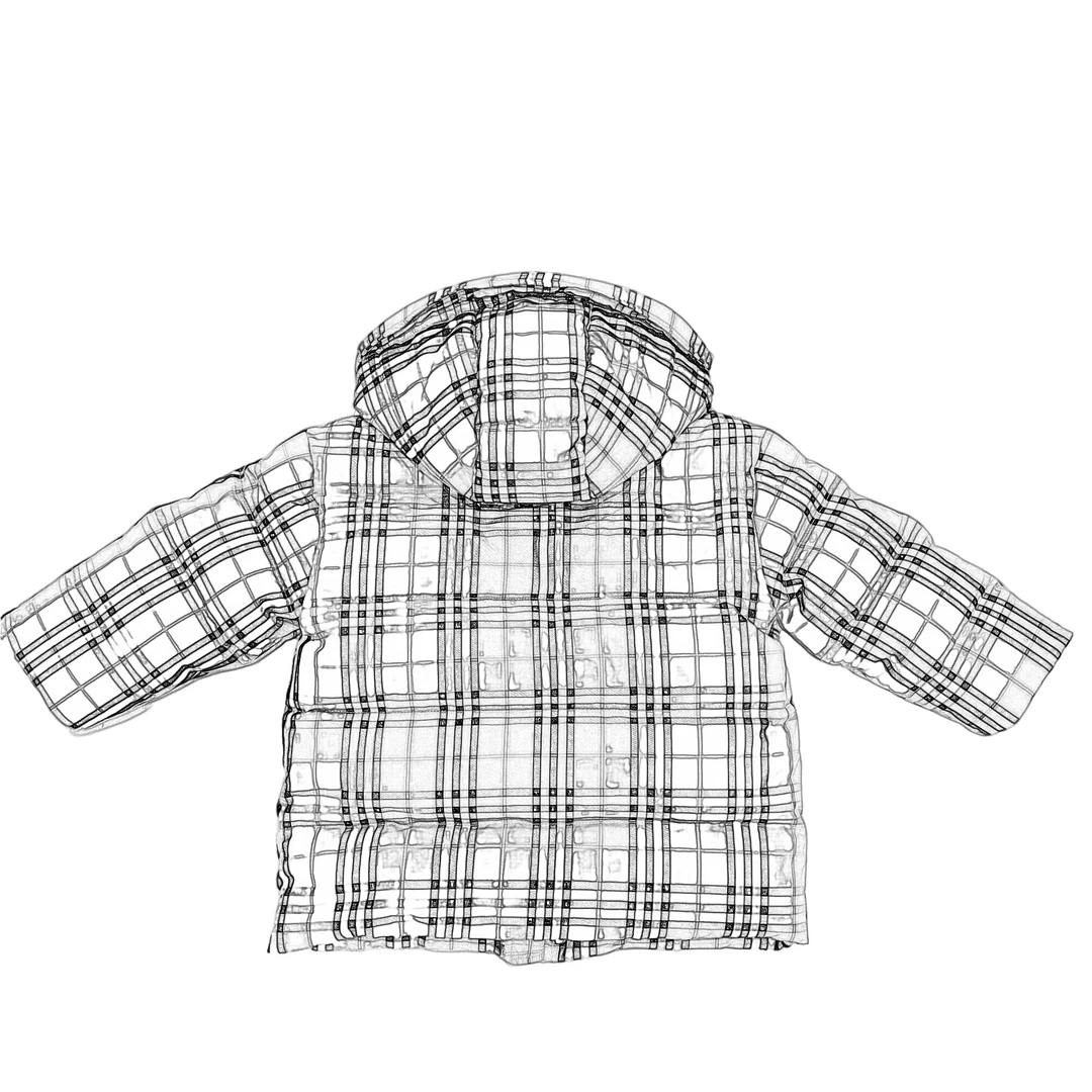 【正伟潮童】599儿童男童女童秋冬新款夹棉经典款连帽格子棉服外套
