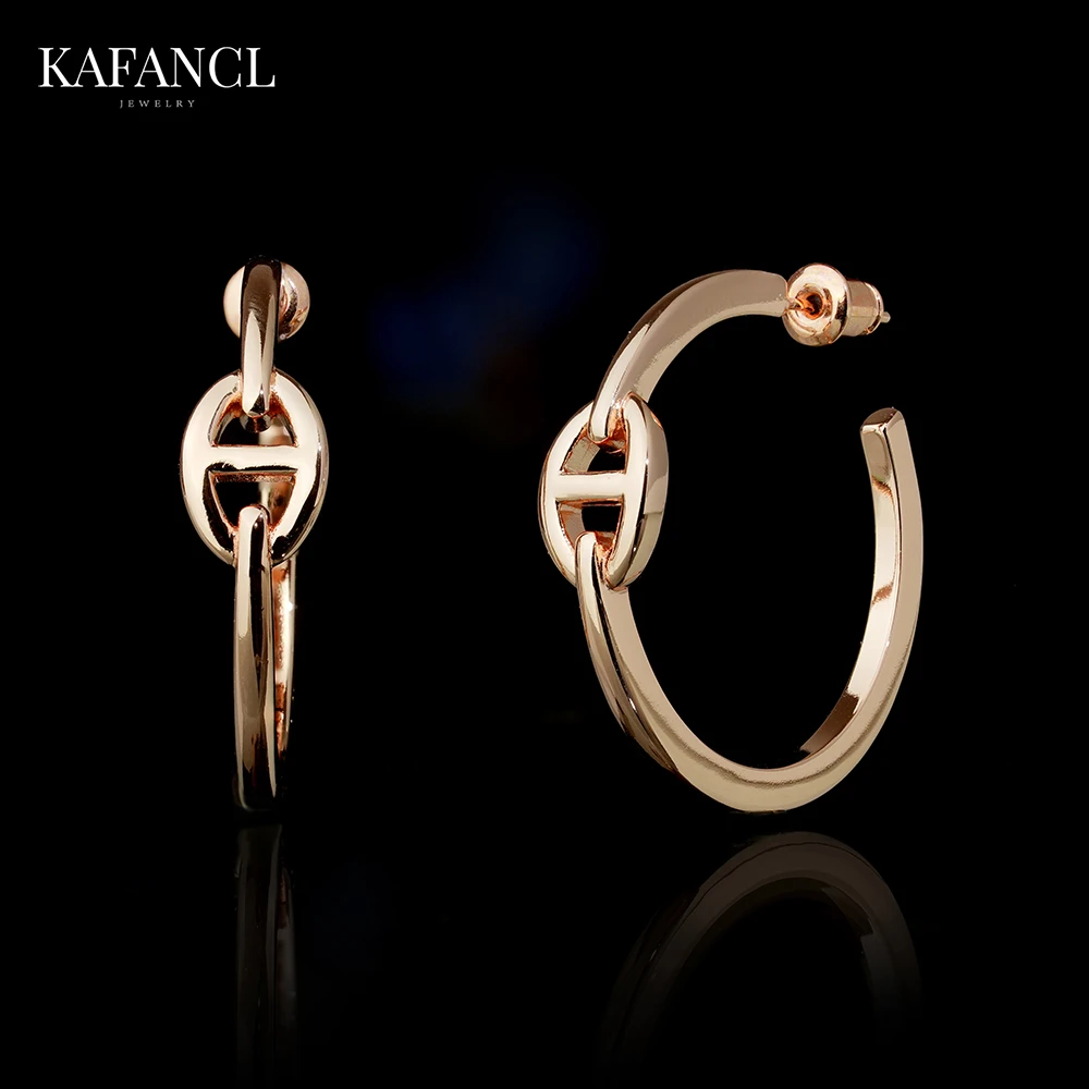 红楼  925银针 镀K金 鼻子光面大圈圈耳饰 ZH-A379