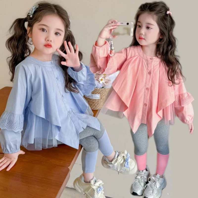 【甜妹穿搭】女童洋气套装秋装新款韩版设计感娃娃衫加打底裤两件套