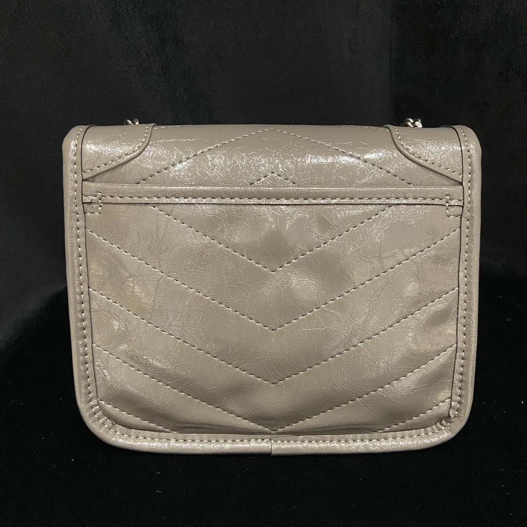 COCO 新款高端定制时尚女包 迷你邮差 大象灰黑白色18cm 80233