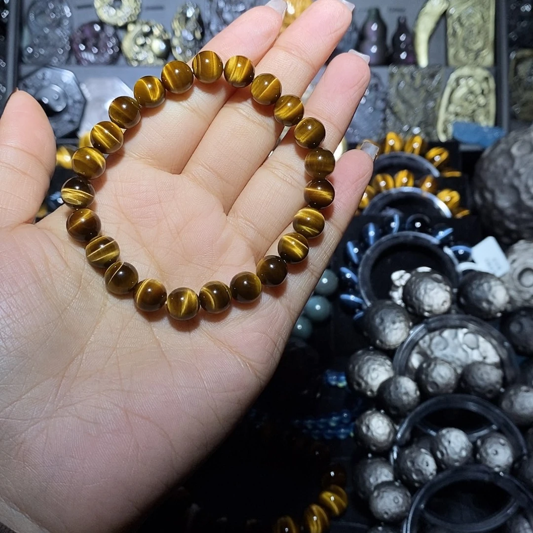 缓***缓黑曜岩未镶嵌手链