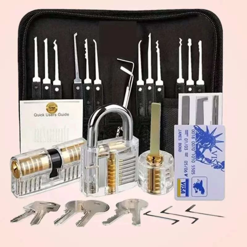 透明新手修锁锁练习可见锁头开锁透明匠锁练习锁芯套装带套装工具