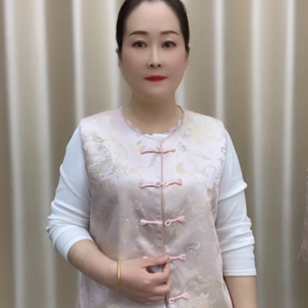 808国风粉花马甲