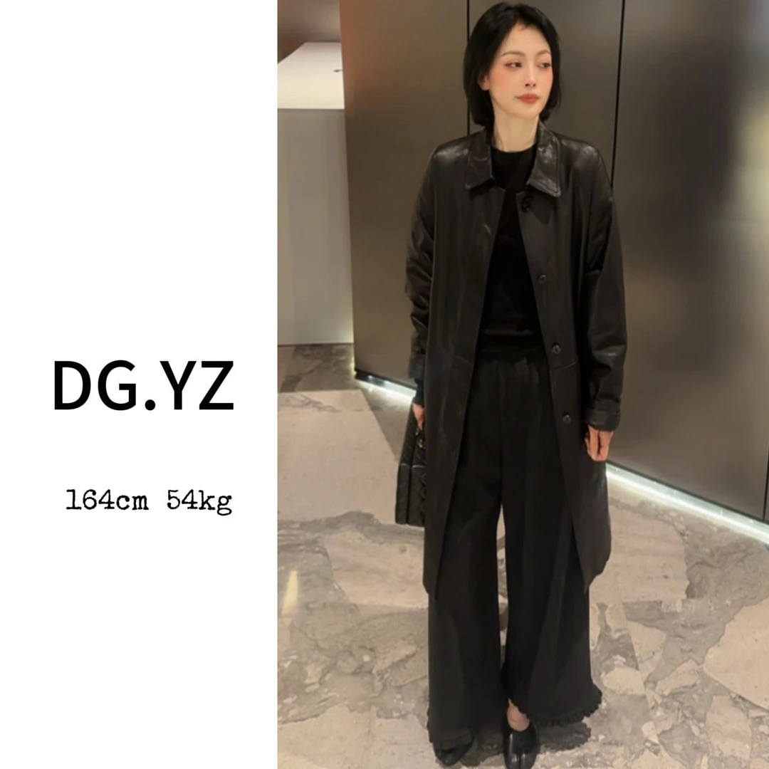 【樱子家】88228F简约高级感polo领风衣中长款皮衣鹅绒服外套3