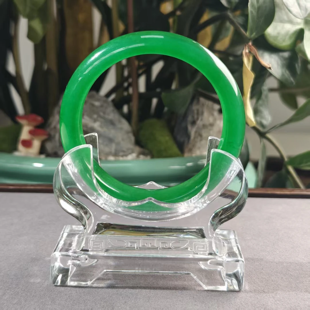 金玉满堂珠宝-时尚简约-古风气质-满绿素款手镯