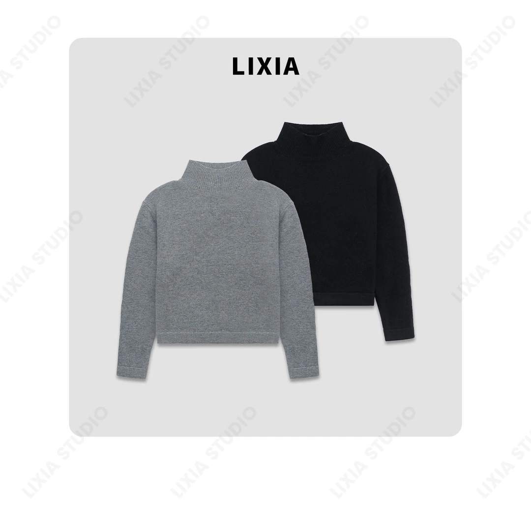 LIXIA【夜曲】韩国全羊毛高弹高领357针26支保暖毛衣-A8089