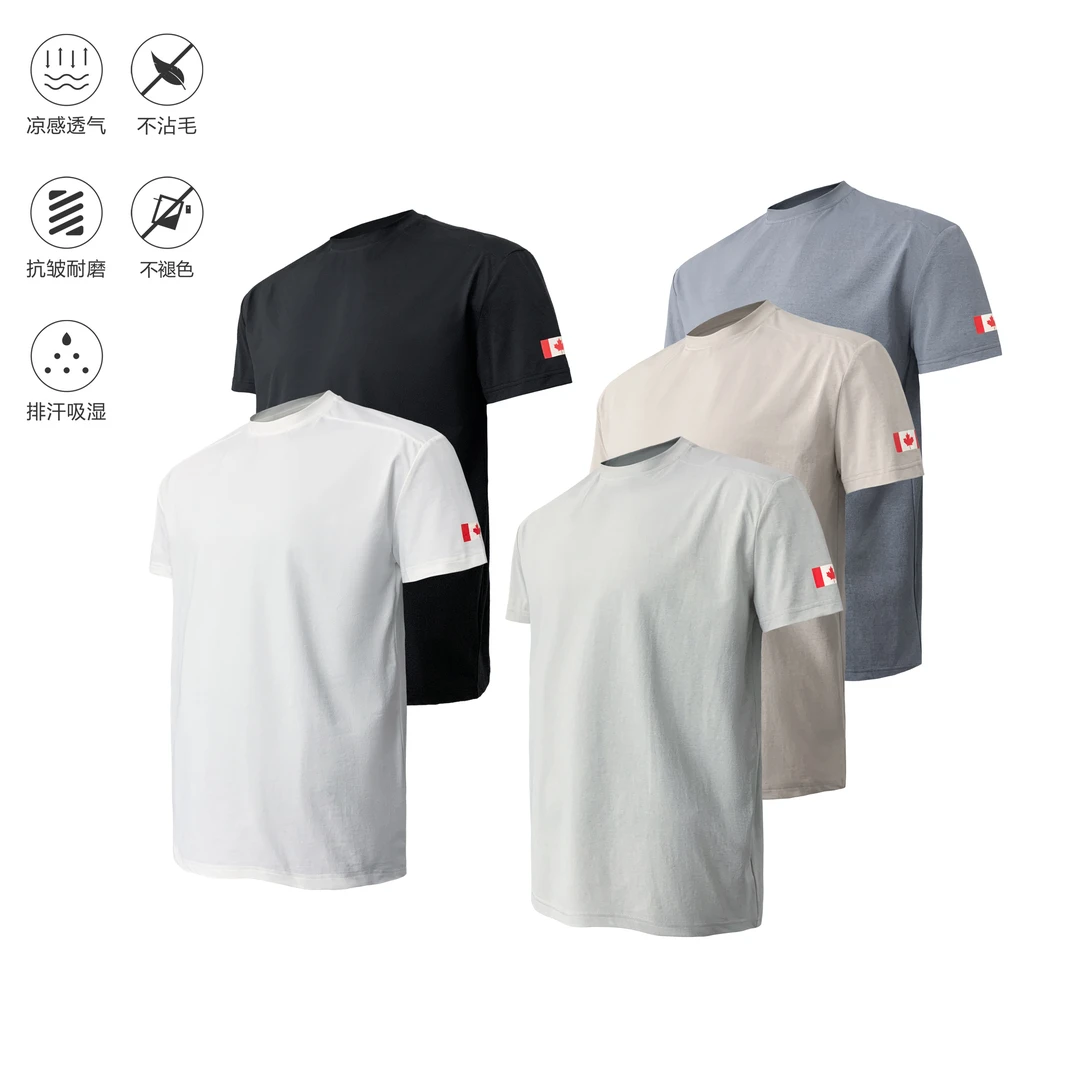加拿大限定夏季短袖美式正肩基础口粮T休闲简约基础款纯色T恤