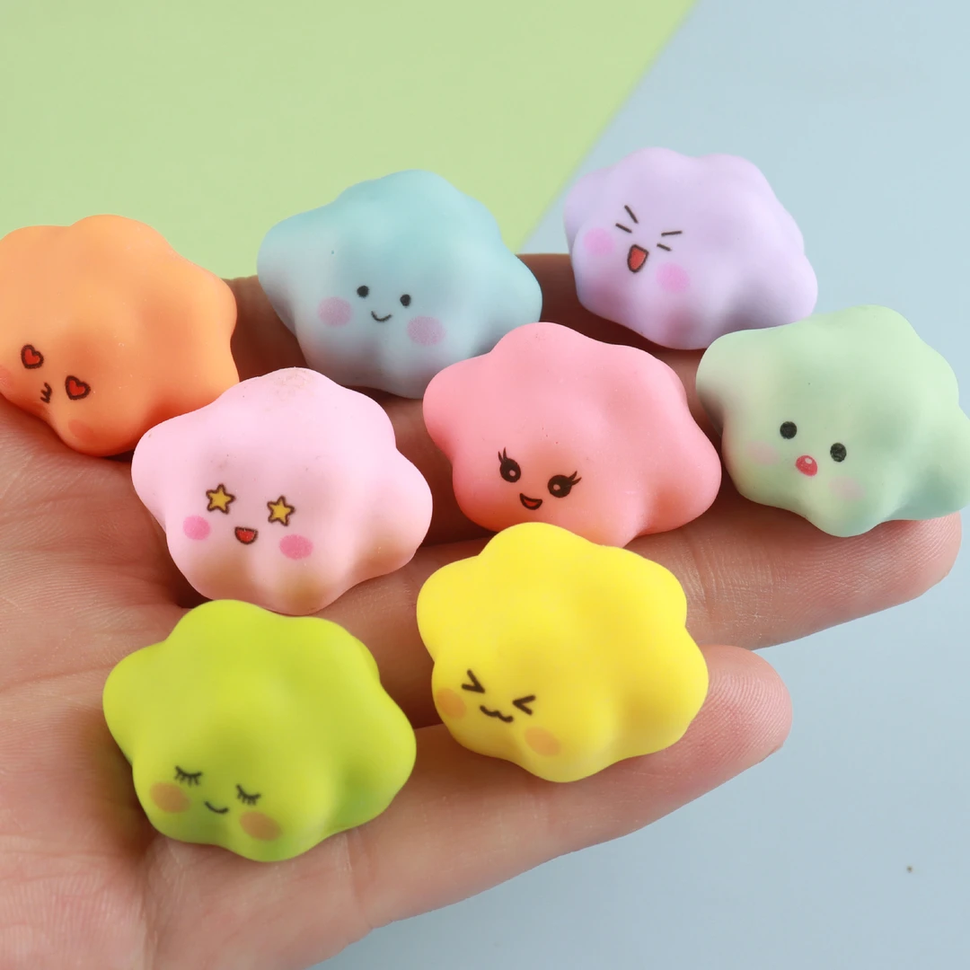 夜光彩色表情云朵可爱棉花糖云朵手工diy饰品配件创意桌面小摆件