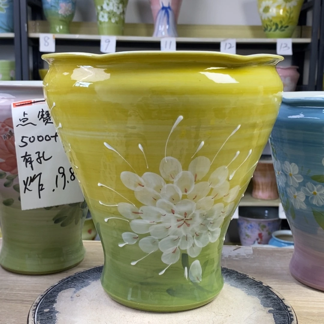景德镇手工手绘陶瓷花盆
