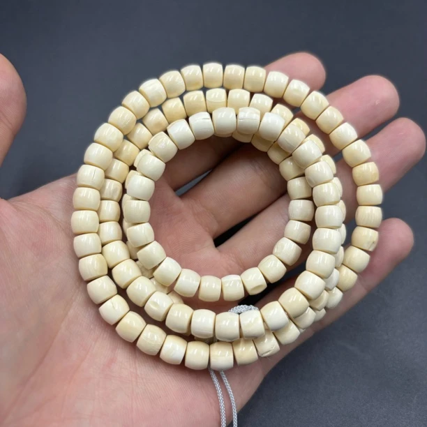 【假一赔四】6*7mm108颗天然保真猛犸牙（瑕疵）多圈佛珠饰品货号5207