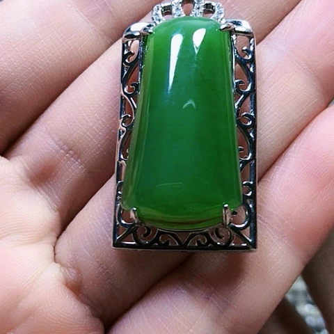 和田玉银S925镶嵌戒指