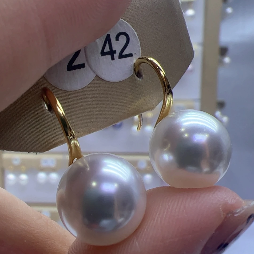 淡水珍珠耳饰银S925镶嵌