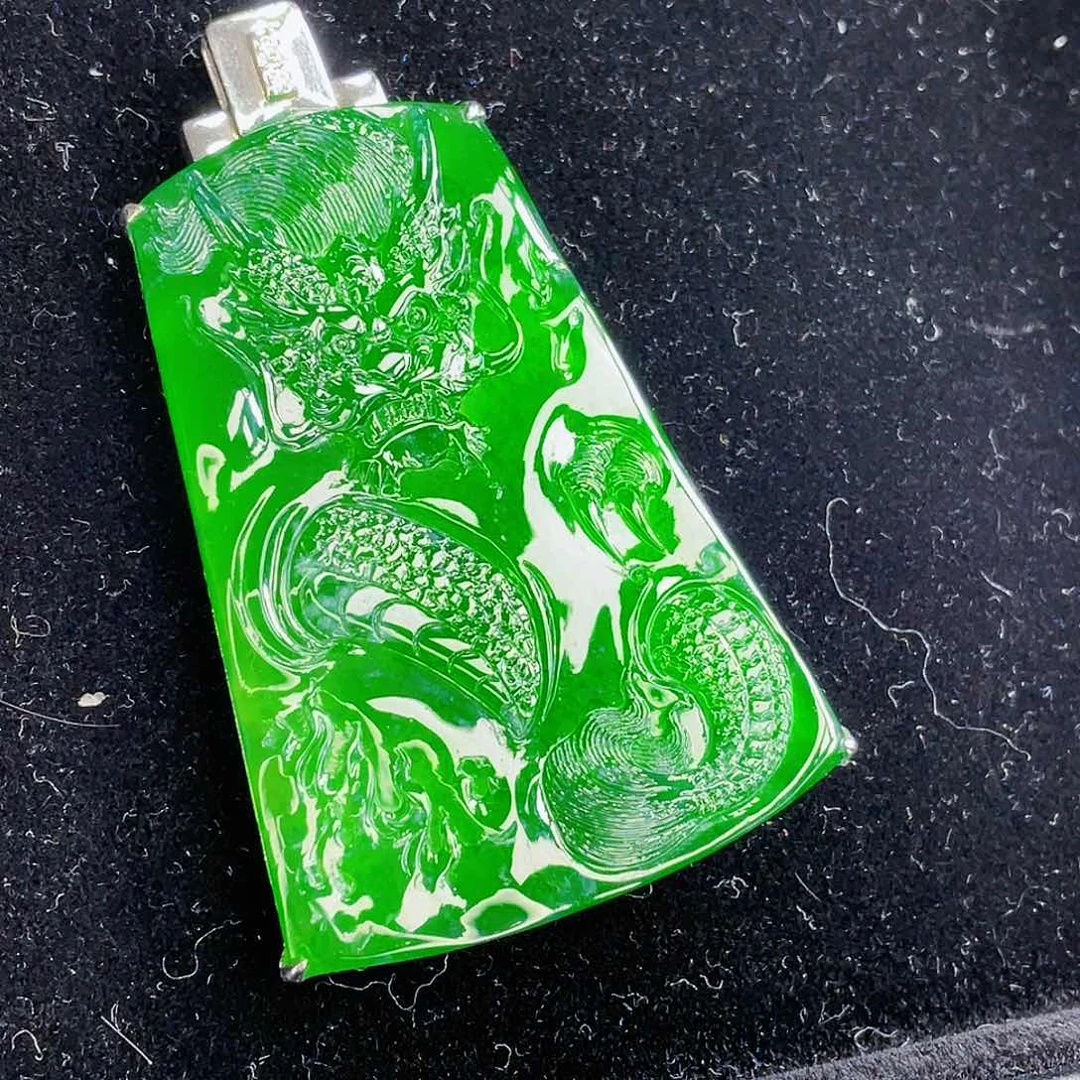 翡翠吊坠(不含链)银S925镶嵌