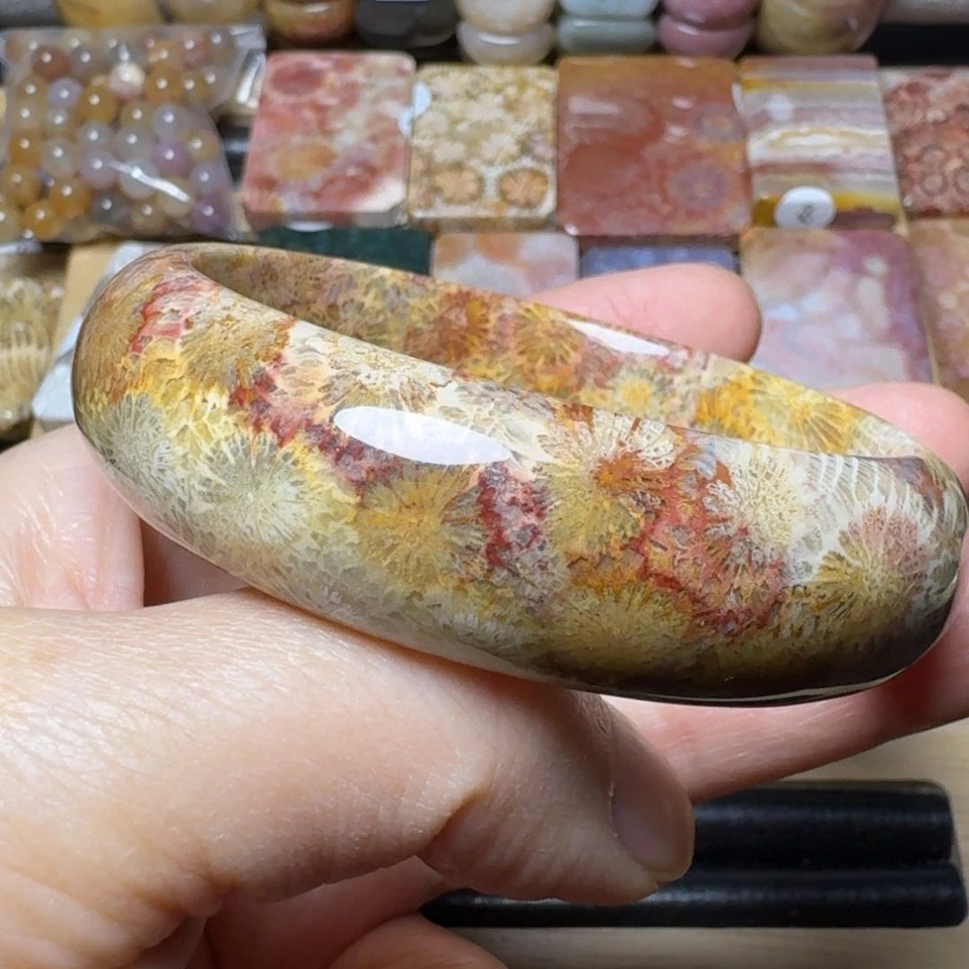 硅化玉54.7彩花未镶嵌