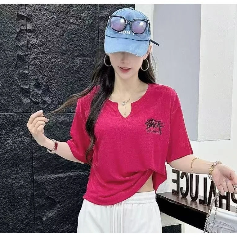 2025夏季曳步舞跳舞广场舞网纱吸汗透气短袖T恤寒春富丽同款队服