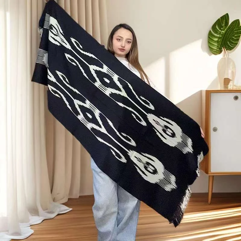 2025新款新疆和田艾德莱斯围巾60x180cm