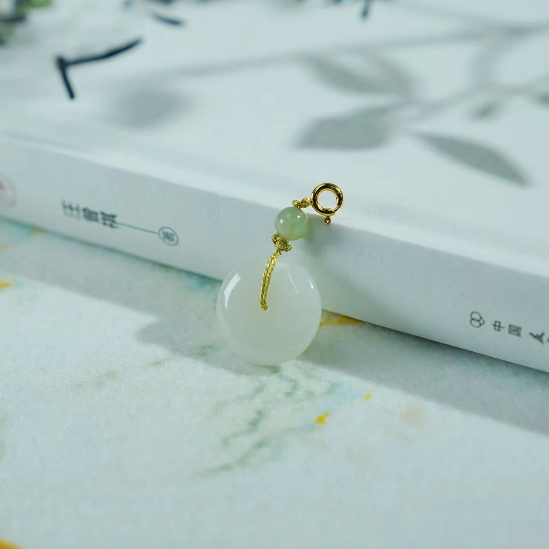 【睿泽&小池专属】s925和田玉平安扣万能扣吊坠 20*5