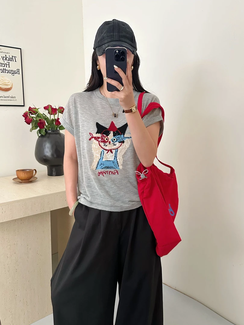 品质/竹节亚麻/自带冰感透气针织短袖A130