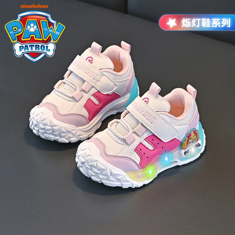 汪汪队童鞋儿童鞋子2025秋季新款女童户外登山运动鞋轻便跑步灯鞋