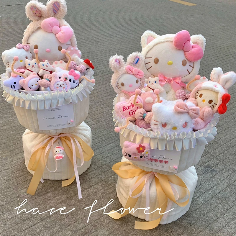 生日礼物七夕情人节创意kitty玩偶花束送女友可爱娃娃花束礼物送