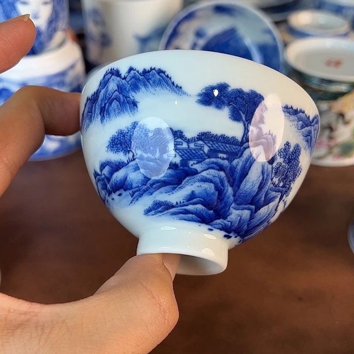 景***汐瓷片景德镇全手工手绘陶瓷