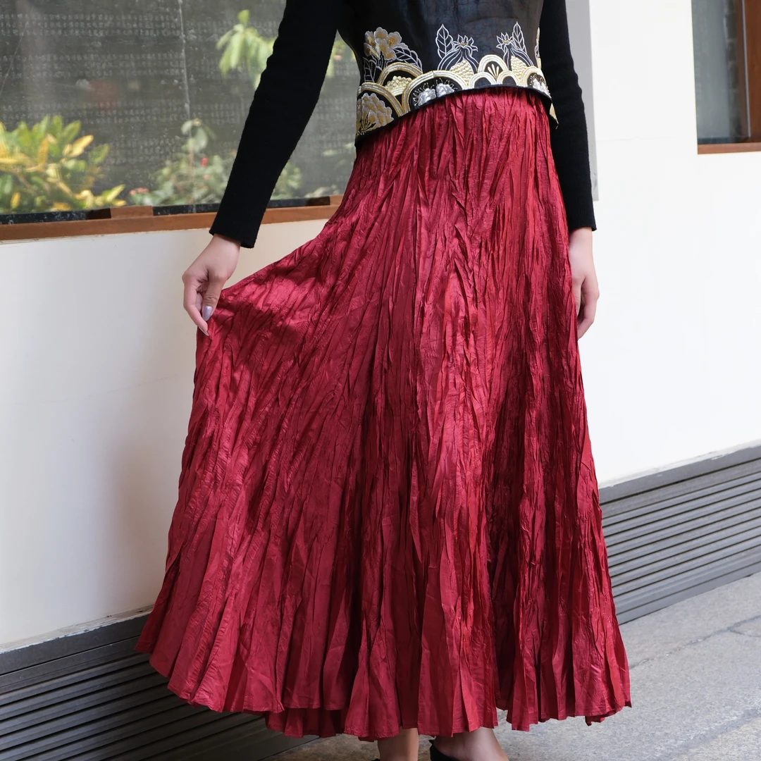 【香云故里】压绉半身裙