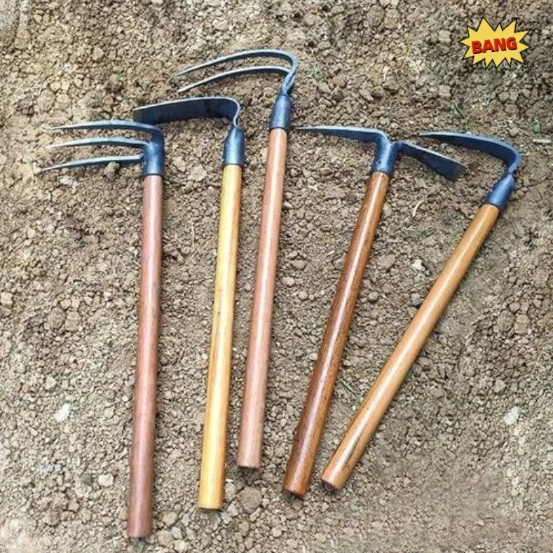 种菜锄头挖笋锄草农具挖土挖地除草家用农用耙子小型两用镐头D195